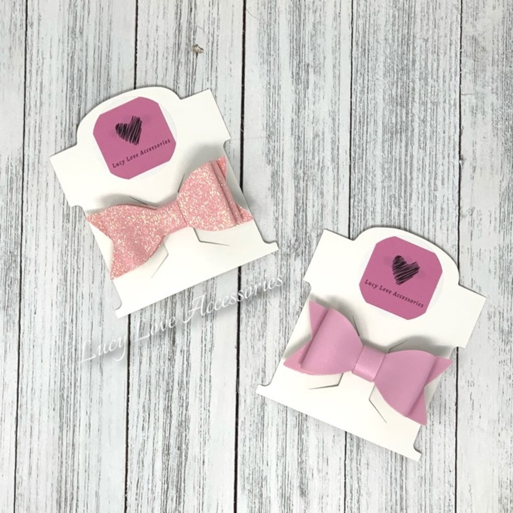 Handmade set of two 2.5” bow hair clips
